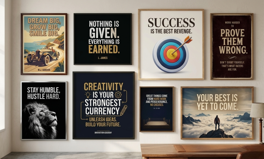 I will design motivational wall art, typography posters with ai