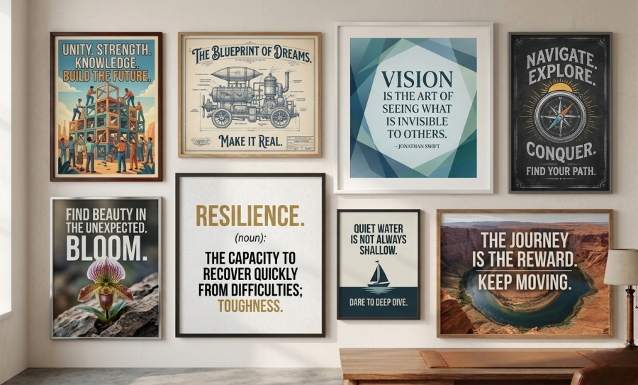 I will design motivational wall art, typography posters with ai