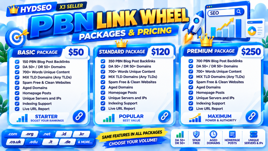Premium PBN Link Wheel Backlinks DA 50+ DR 50+ - 700+ Words - MIX TLDs & Indexing Support