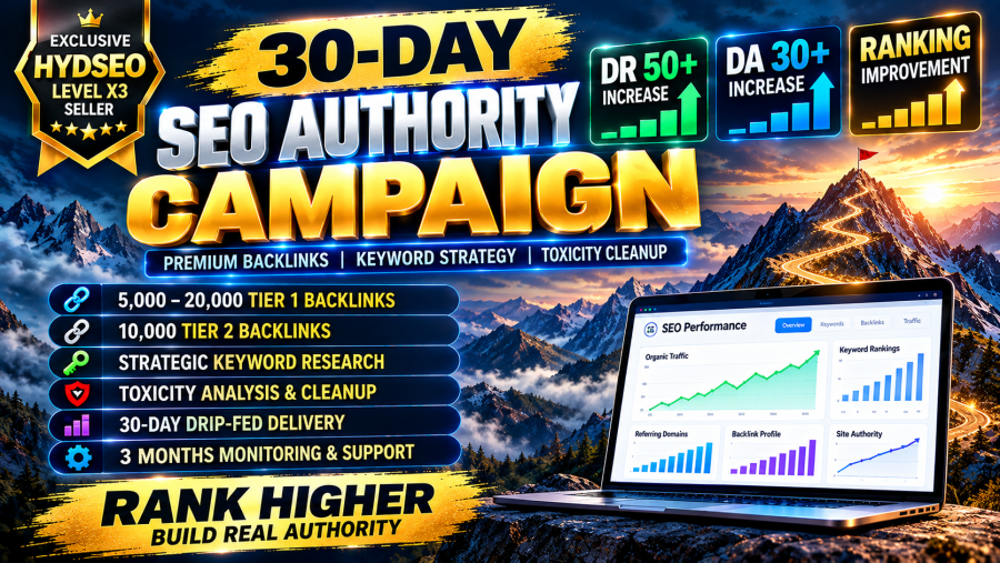 30-Day SEO Ranking Campaign &ndash; Premium Backlinks, Authority Growth & Toxicity Cleanup
