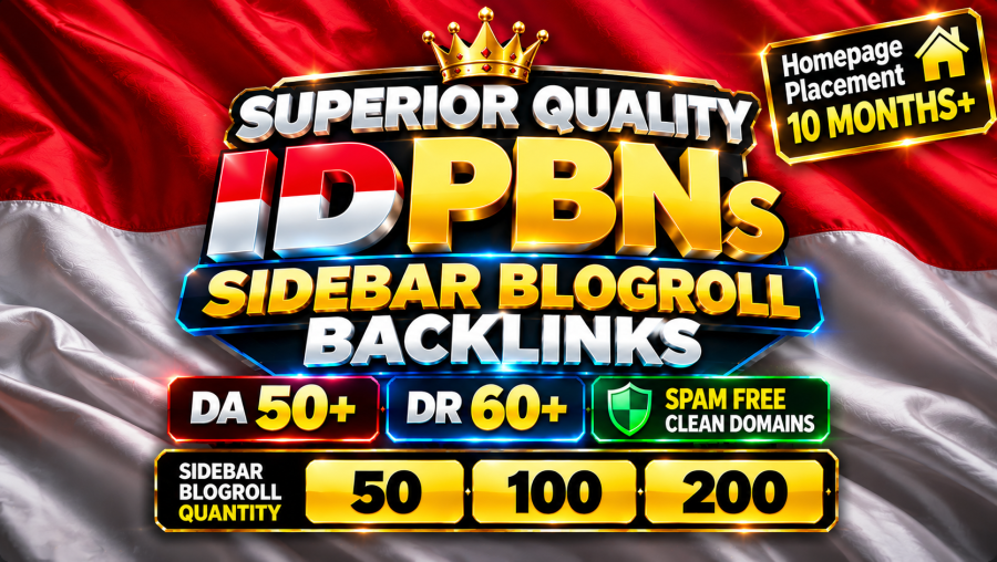 Superior Quality .ID PBN Sidebar Blogroll DA 50+ DR 60+ Backlinks Casino, Slots Poker Bet & more