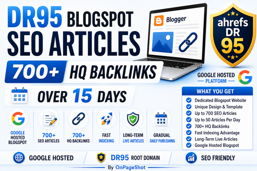 DR95 700+ SEO Articles With 700+ HQ Backlinks Over 15 Days