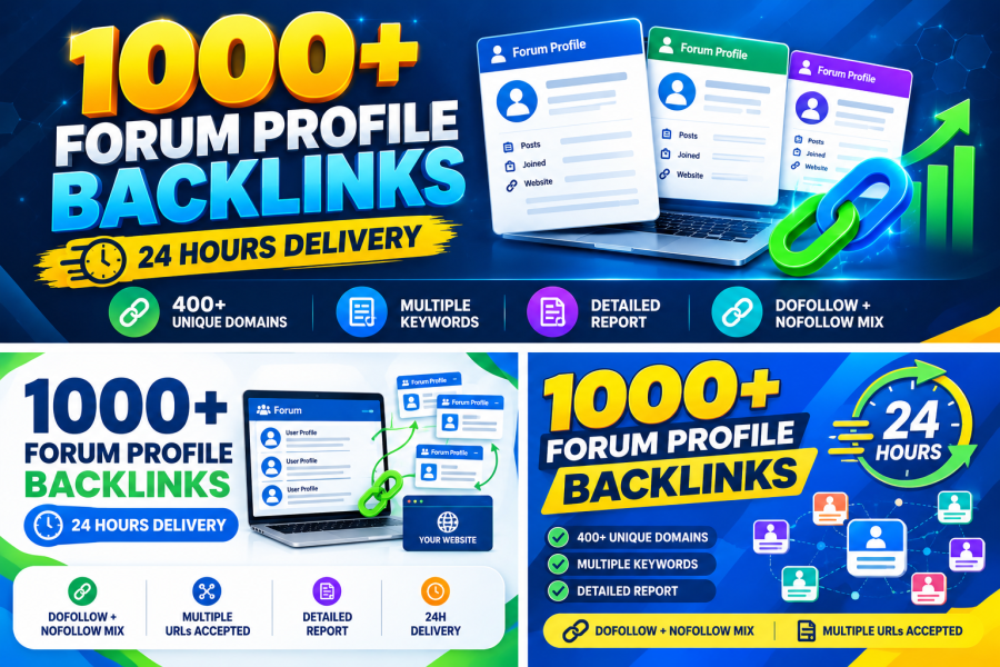 1000+ Forum Profile Backlinks with 400+ Unique Domains in 24 Hours