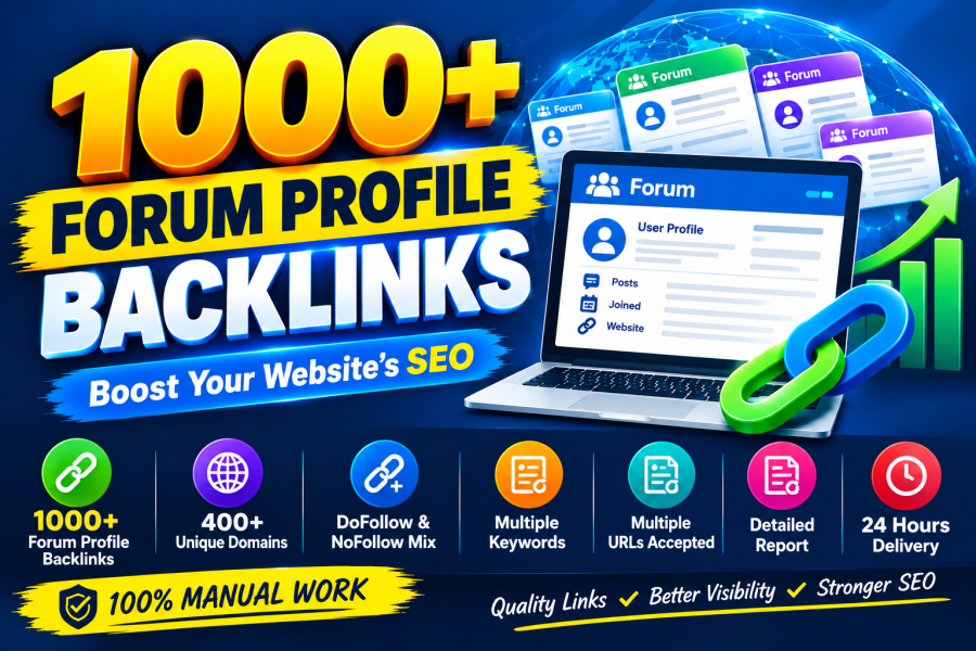 1000+ Forum Profile Backlinks with 400+ Unique Domains in 24 Hours