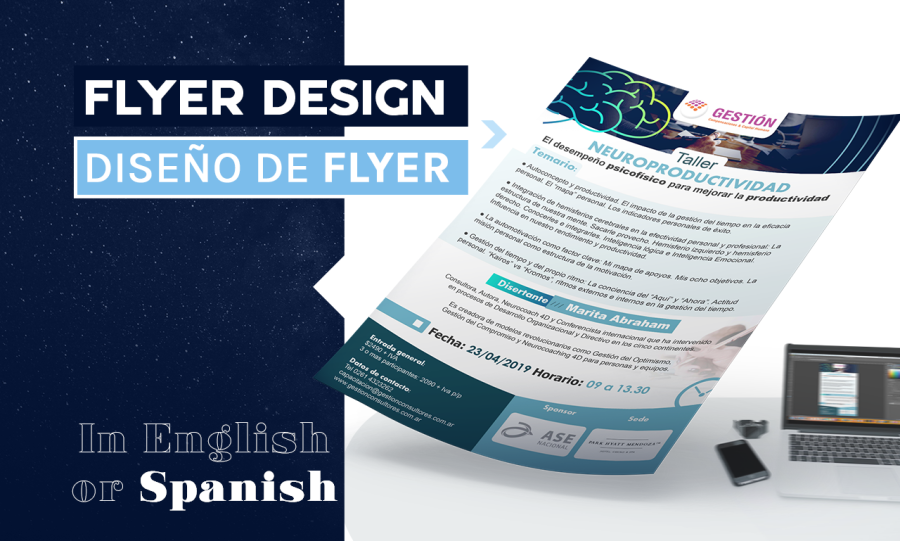 I will design your poster or flyer in Spanish or English / Espa&ntilde;ol o Ingles