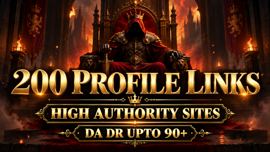 Top Rankings 200 High Authority Profile Backlinks with DA DR Up to 90