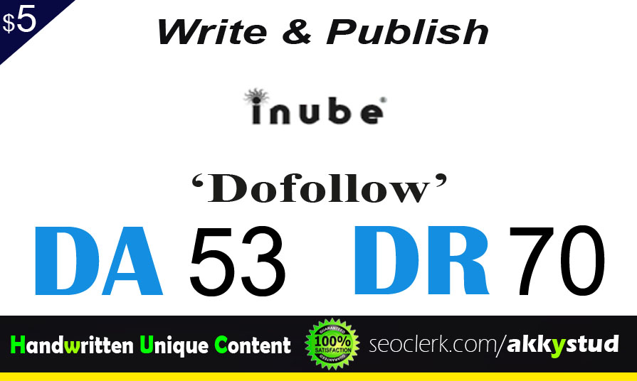 I will publish UNIQUE guest post on "Inube" DA-53