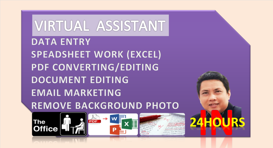 Virtual Assistant for data entry, converting, editing doc, Email Marketing