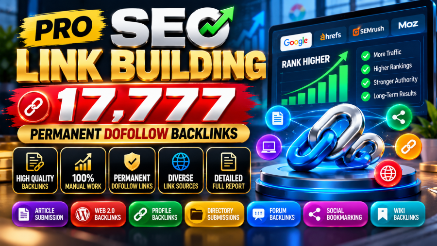 Pro SEO Link Building: 17,777 Permanent Dofollow Backlinks + Full Report