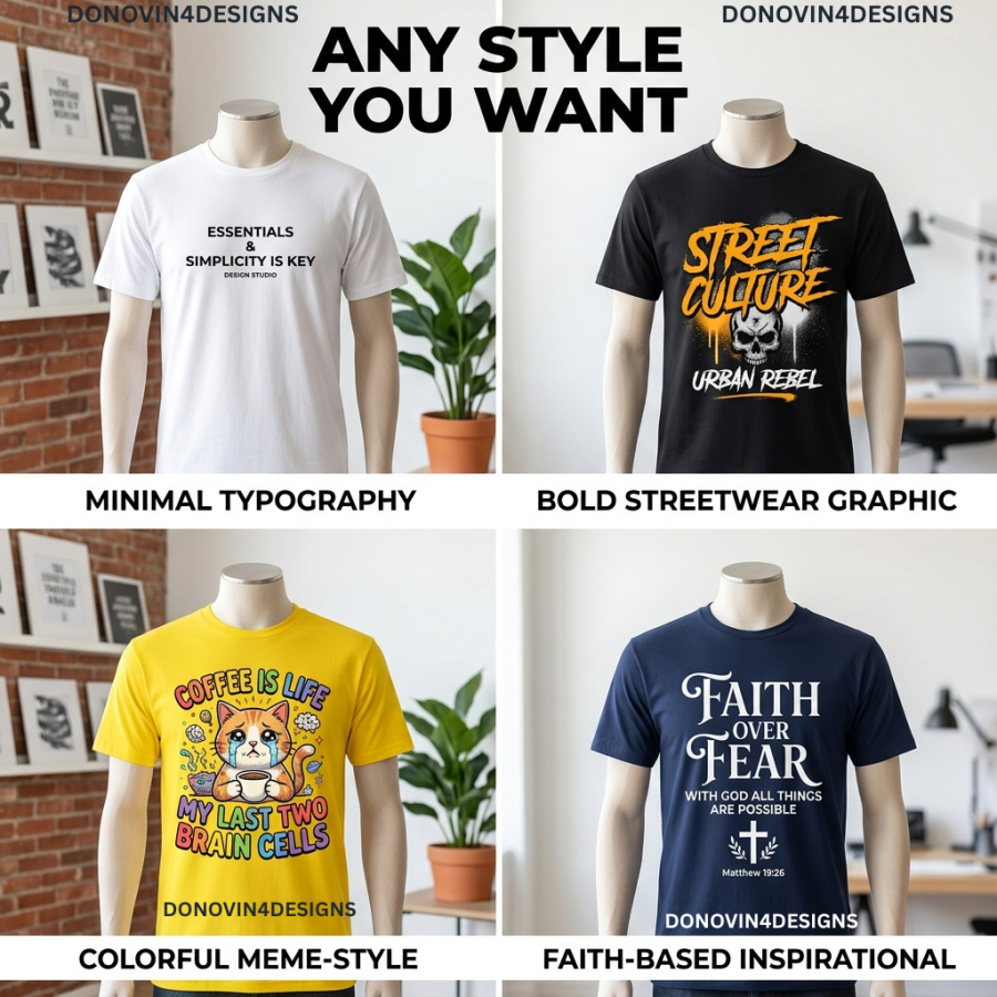 I will create custom t shirt design or thumbnail fast