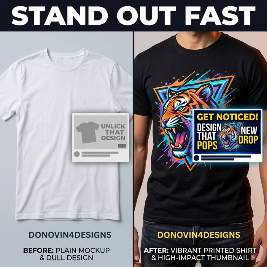 I will create custom t shirt design or thumbnail fast