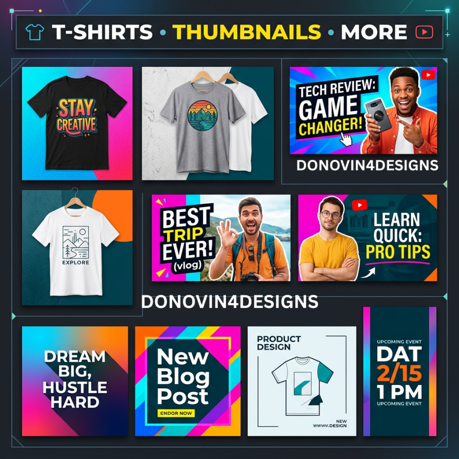 I will create custom t shirt design or thumbnail fast