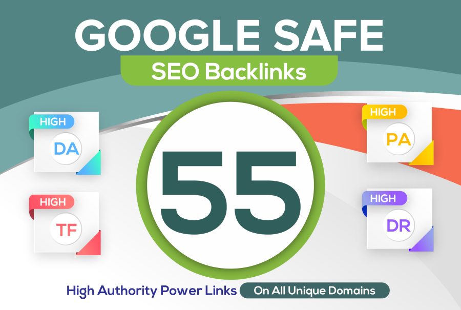 build 55 unique domain SEO backlinks on tf100 da100 sites