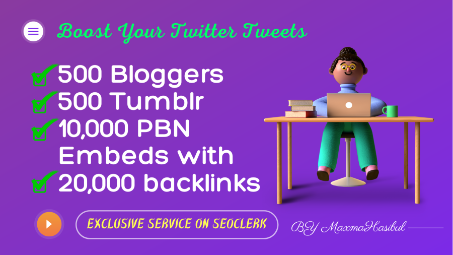 X:Twitter Embed Top Blogger Network 10k Embeds 20k Authority Backlink White Hat Link Building - Just