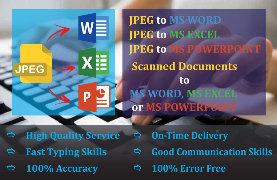 I will convert PDF or Scanned Document to MS Word, MS PowerPoint or MS Excel for you