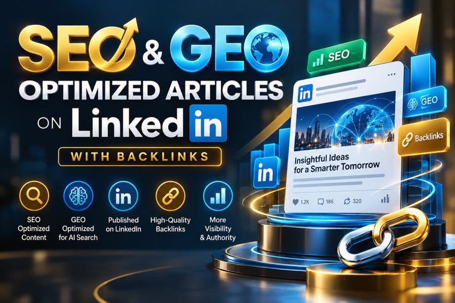 10 SEO and GEO optimized articles on LinkedIn with Backlinks