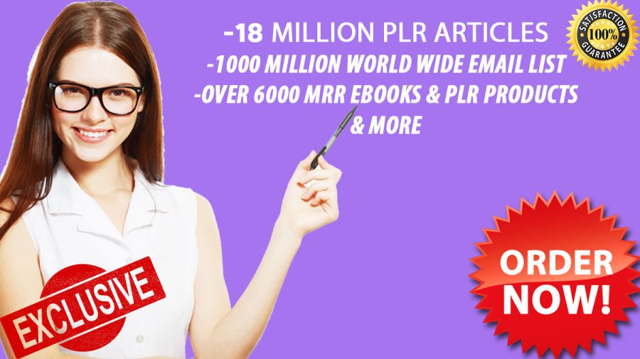 Get Over 18 Million PLR Articles, eBooks, 1 Billion Email Database, Bonuses and Giveaways