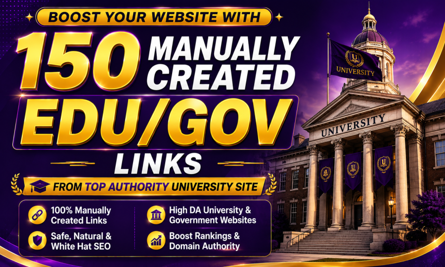 Boost your website with 150 mannually created Eddu/ Govv Linnkss from Top authority site