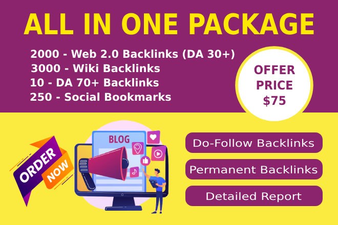 Cheapest All In One Backlinks Package for Rank Top On Google Search Engine