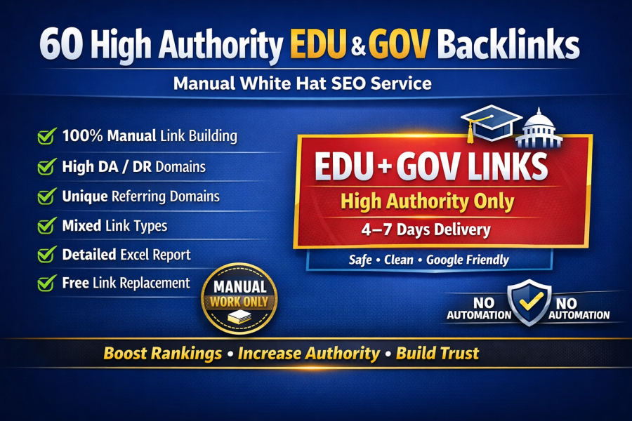 80 High Authority EDU Backlinks-100 Manual White Hat SEO Service