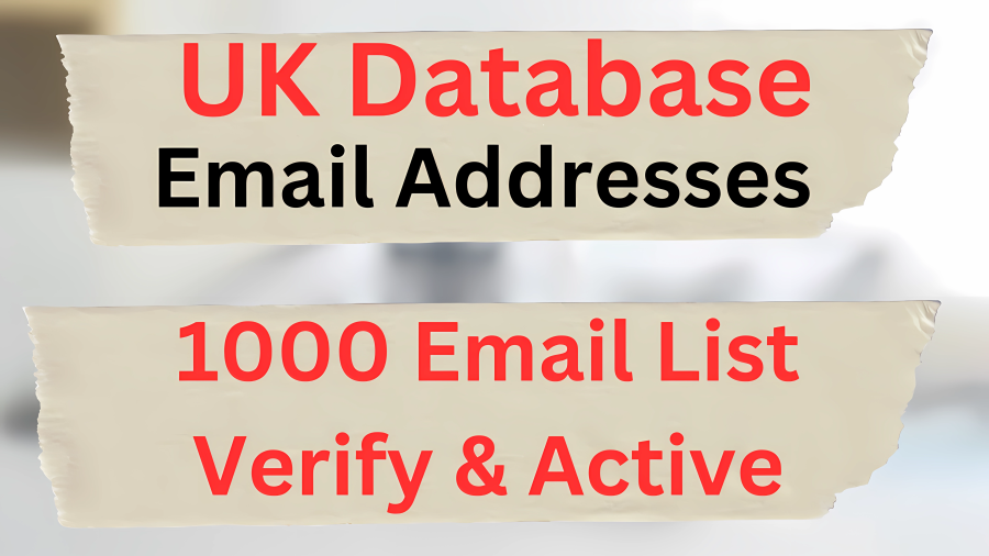 UK Database, Email Addresses, Email Database, 1000 Email List Verify & Active