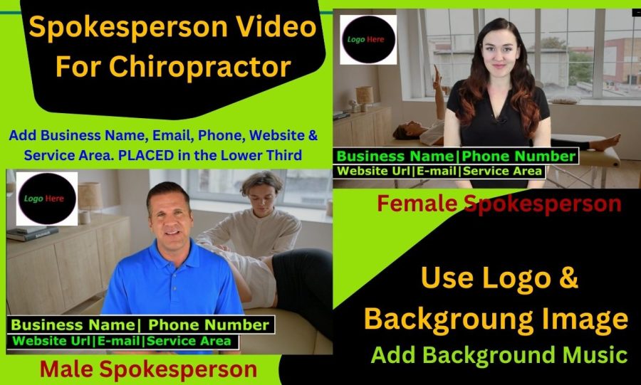 provide amazing spokesperson promo video for chiropractor