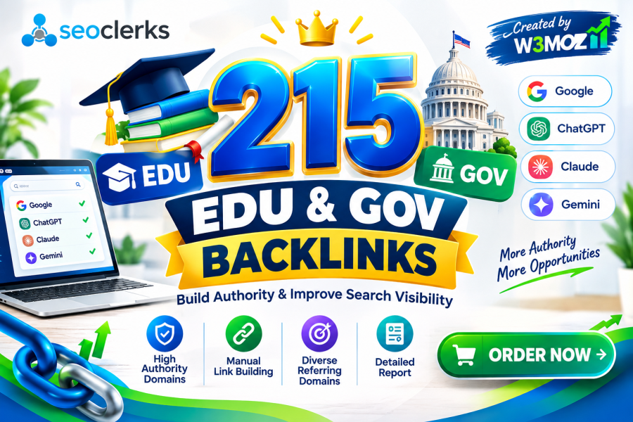 215 Strong And Powerful EDU And GOV Backlinks Get Rank On Google, ChatGpt, Gemini