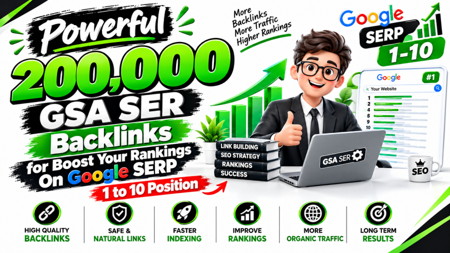 Powerful 200,000 GSA Ser Backlinks for Boost Your Rankings On Google SERP 1 to 10 Position 