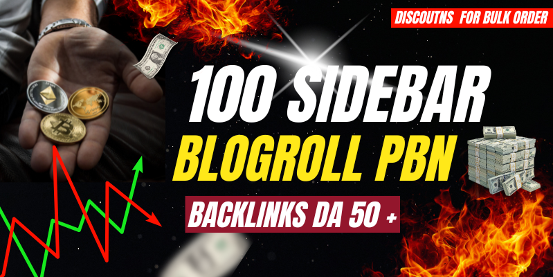 Get 100 Sidebar Blogroll Permanent PBN Backlinks DA 50 Plus Get Google - Rank Or Refund