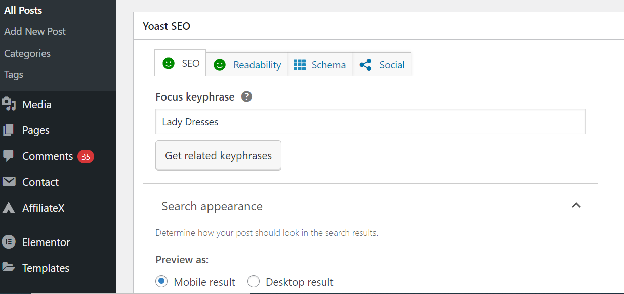 WordPress on page SEO with Yoast or Rank math