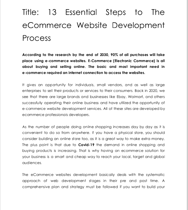 Write 1000 words SEO friendly article or blogpost