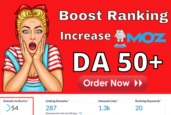 I will increase DA 50 Moz Da Guaranteed in 28 Days Free Spam Score