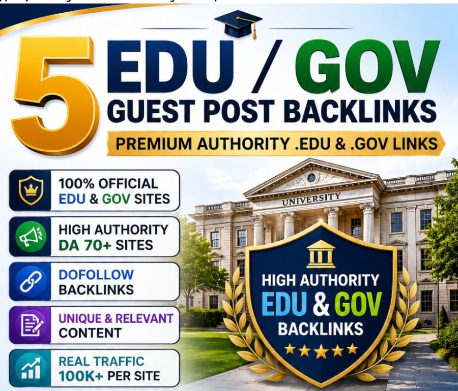 5 Premium EDU/GOV Universities & Official. Authority Links Guest Post Backlinks 