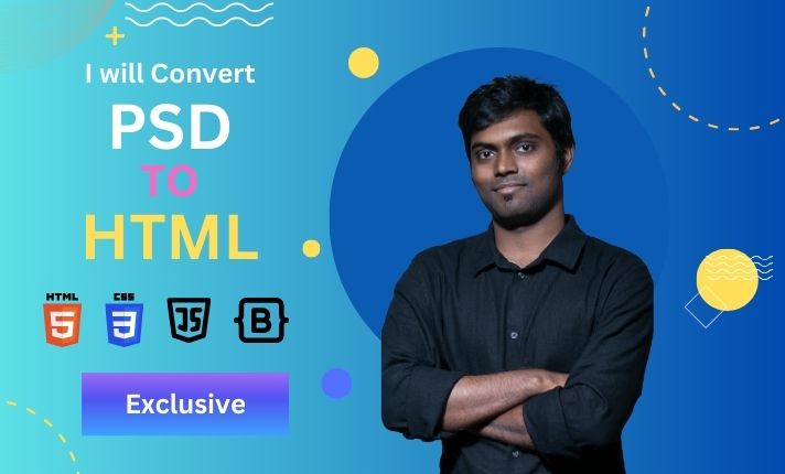 I will convert PSD to Html Responsive website with Bootstrap5 & JavaScript, jQuery 