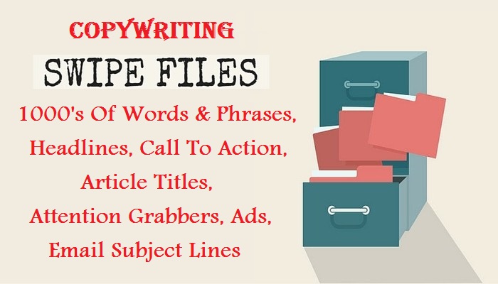 give copywriting swipe files package 1000s of words, headlines, titles, more