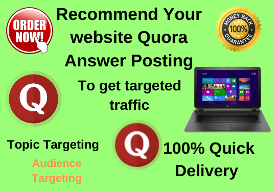 Promote your website 5 high quality Quora Answer 