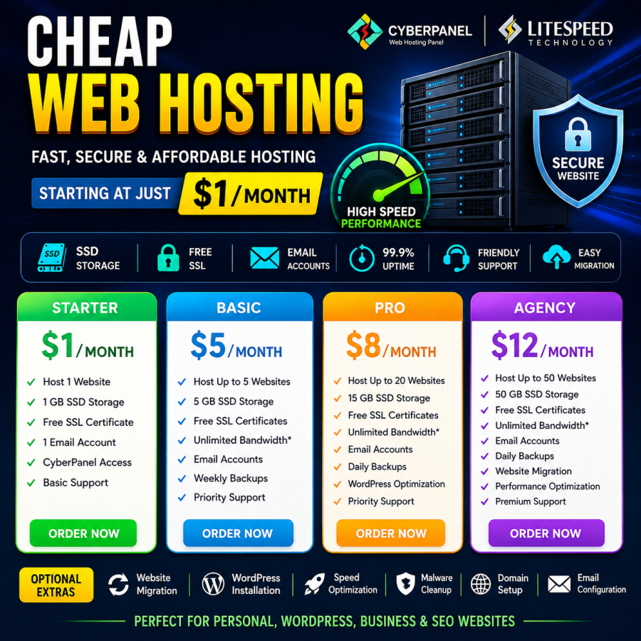 Cheap SEO hosting for personal, WordPress and business websites