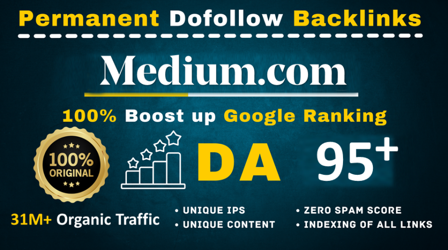 Write and Publish Guest Post on Medium, Medium. com 31.2M+ Trafffic - DR94, DA95