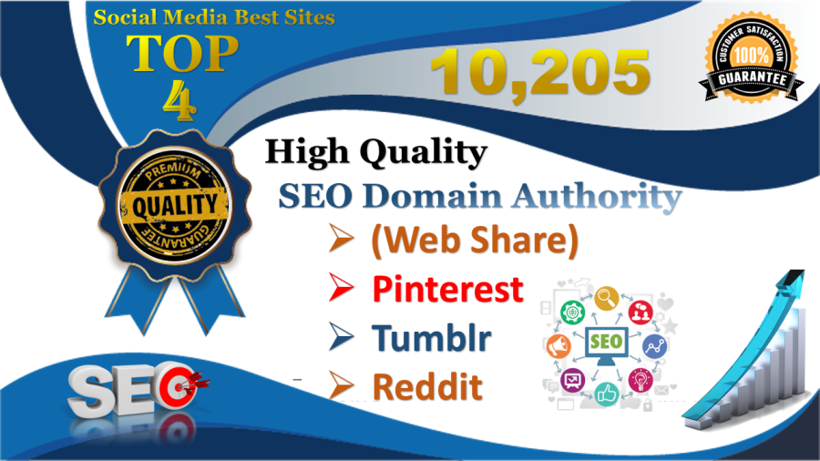 TOP 4 Platform 10,205 Pinterest/Web share/Reddit/Tumblr Social Signals Help To Increase Website SEO 
