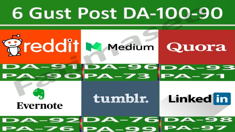 Writing And Publish Guest Post On 6 Websites DA 90-100 fast Google Indexing 