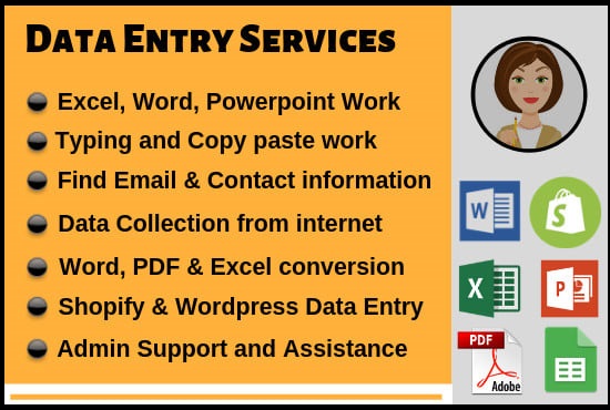 Virtual assistant for data entry, data mining, web research, copy paste