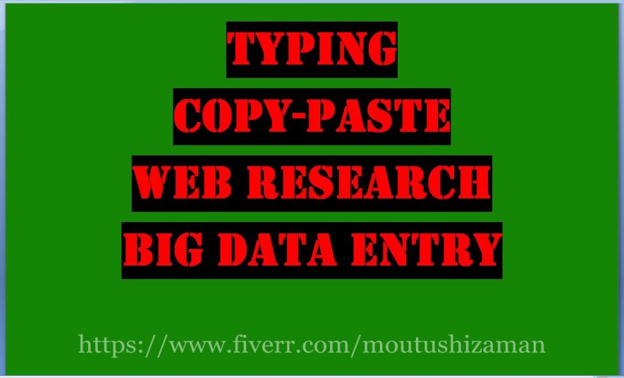 Data Entry, Copy Paste, And Typing