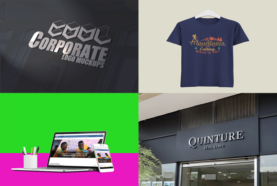 I will create logo mockup, Webpage mockup and T shirt mockup for your business