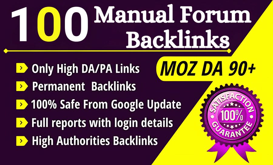 Create 100 Profile Backlink Manually Dofollow High Quality DA PA and PR Unique Domain backink