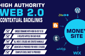 give 20 high da80 web 2.0 backlink manually dofollow
