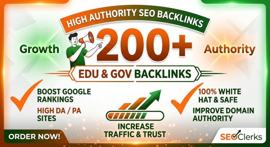 I will build 200 high authority EDU and GOV SEO backlinks to boost your domain authority