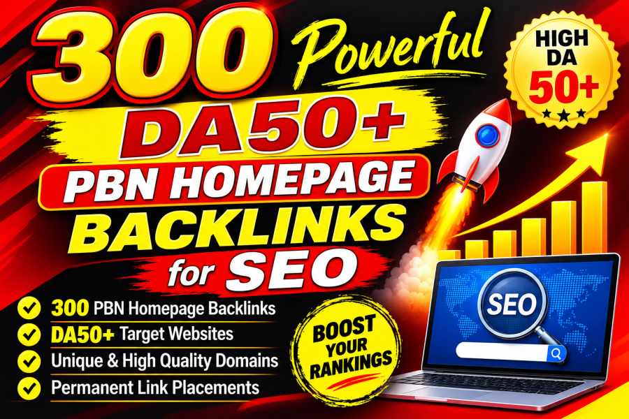 I Will Build 300 Powerful DA50+ PBN Homepage Backlinks for SEO