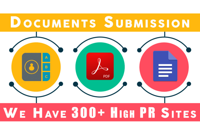 I will do seo backlinks article, pdf, directory submission to 15 High PR Sites