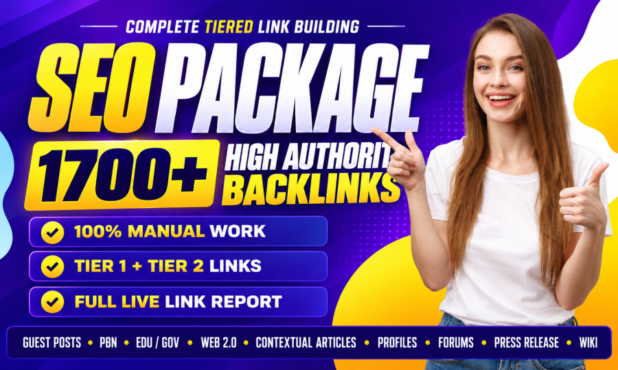 Authority Booster New PLATINUM SEO PACKAGE 1700+ Manual High DA Backlinks