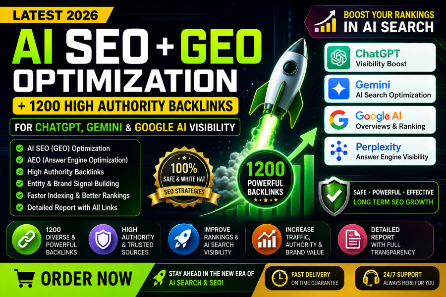 LATEST 2026 AI SEO GEO Optimization + High Authority Backlinks + ChatGPT Ranking